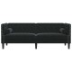 Chesterfield kanapé argyle fekete 194 x 74.5 x 70.5 cm bársony