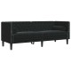 Chesterfield kanapé argyle fekete 194 x 74.5 x 70.5 cm bársony