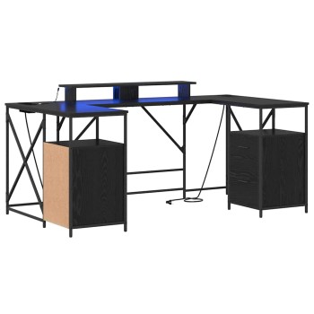 Asztal fiókkal fekete tölgy 182 x 101 x 87,5 cm faanyag