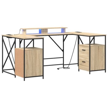 Asztal fiókkal sonoma tölgy 182 x 101 x 87,5 cm faanyag