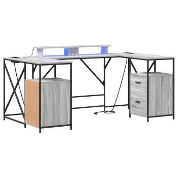 Asztal fiókkal szürke sonoma 182 x 101 x 87,5 cm faanyag