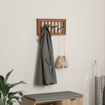 Kabát kampó természetes 50 x 10 x 25 cm tömör mahagóni fa