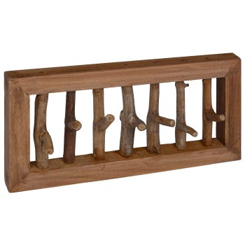 Kabát kampó természetes 50 x 10 x 25 cm tömör mahagóni fa