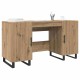Asztal polcokkal kézműves tölgy 140 x 50 x 75 cm faanyag Asztal polcokkal kézműves tölgy 140 x 50 x 75 cm faanyag