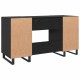 Asztal polcokkal tárolóval musta tammi 140 x 50 x 75 cm faanyag Asztal polcokkal tárolóval musta tammi 140 x 50 x 75 cm faanyag