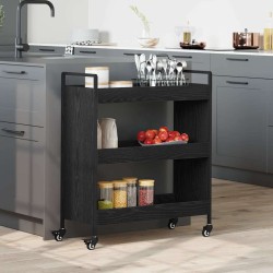 Konyhai kocsi musta tammi 70 x 30 x 82 cm faanyag