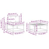 Kültéri kanapé szett párnával 6 pcs fehér és krém színű Kültéri kanapé szett párnával 6 pcs fehér és krém színű