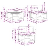Kültéri kanapé szett párnával 5 pcs fehér és krém színű
