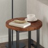 Asztallap világos barna ø 40 x 2,5 cm tömör tölgyfa