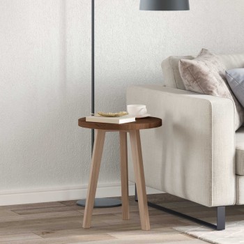 Asztallap sötét barna ø 50 x 2,5 cm tömör tölgyfa
