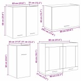 Konyhaszekrény szett fiókkal lyon 8 pcs füstölt tölgy faanyag