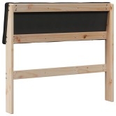 Kárpitozott fejtámla fekete 90 cm tömör fenyőfa
