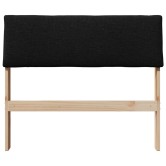 Kárpitozott fejtámla fekete 90 cm tömör fenyőfa