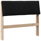 Kárpitozott fejtámla fekete 90 cm tömör fenyőfa