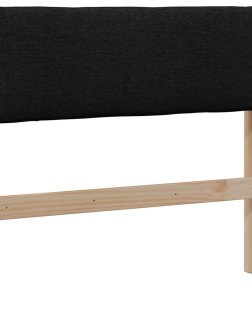 Kárpitozott fejtámla fekete 90 cm tömör fenyőfa