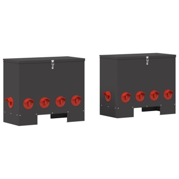 Csirke etető 2 pcs fekete 60,5 x 29 x 51 cm