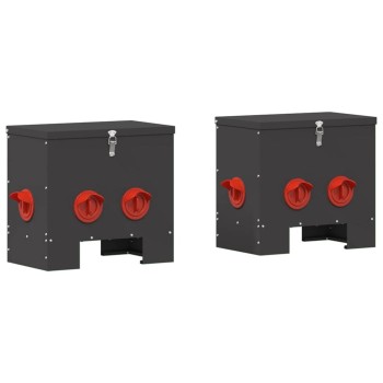 Csirke etető 2 pcs fekete 40,5 x 25 x 38 cm