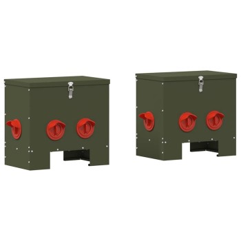 Csirke etető 2 pcs olajzöld 40,5 x 25 x 38 cm