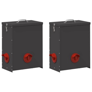 Csirke etető 2 pcs fekete 32,5 x 20,5 x 43 cm