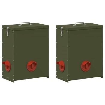 Csirke etető 2 pcs olajzöld 32,5 x 20,5 x 43 cm