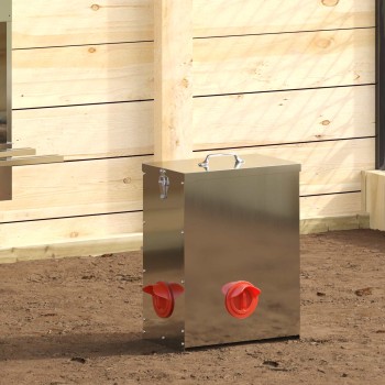 Csirke etető 2 pcs ezüst 32,5 x 20,5 x 43 cm horganyzott acél