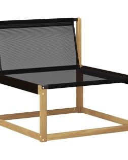 Kültéri kanapé szett 9 pcs fehér és fekete tömör akácfa