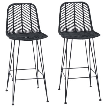 Bárszék 2 pcs 44 x 52 x 111 cm rattan és vas