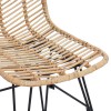 Étkezőszék 2 pcs rattan és vas természetes 44,5 x 54,5 x 85 cm