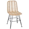 Étkezőszék 2 pcs rattan és vas természetes 44,5 x 54,5 x 85 cm