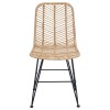 Étkezőszék 2 pcs rattan és vas természetes 44,5 x 54,5 x 85 cm