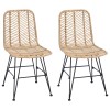 Étkezőszék 2 pcs rattan és vas természetes 44,5 x 54,5 x 85 cm