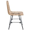 Étkezőszék 2 pcs rattan és vas természetes 44,5 x 54,5 x 85 cm