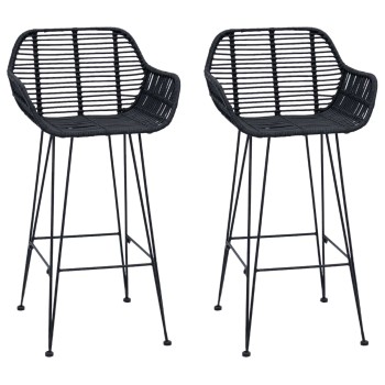 Bárszék 2 pcs 55 x 52 x 92 cm rattan és vas