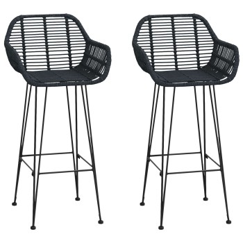 Bárszék 2 pcs 55 x 52 x 105 cm rattan és vas