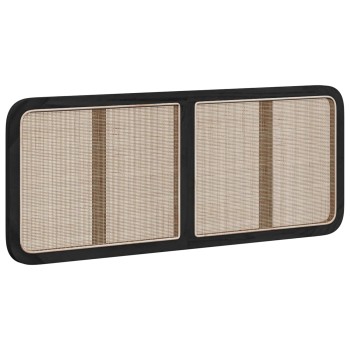 Fejtámla fejtámlával fekete 140 x 55 x 3 cm rattan