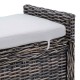 Tárolópad párnával fekete mosás 110 x 40 x 50 cm rattan