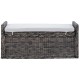Tárolópad párnával fekete mosás 110 x 40 x 50 cm rattan