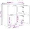 Széf 2 pcs öreg fa 70 x 41 x 75 cm faanyag