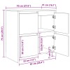 Széf 2 pcs öreg fa 70 x 41 x 75 cm faanyag