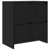 Széf 2 pcs fekete tölgy 70 x 41 x 75 cm faanyag