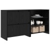 Széf 2 pcs fekete tölgy 70 x 41 x 75 cm faanyag