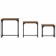 Fészkelt kávézó asztal 3 pcs régi fa 50.5 x 35 x 53 cm faanyag Fészkelt kávézó asztal 3 pcs régi fa 50.5 x 35 x 53 cm faanyag