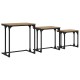 Fészkelt kávézó asztal 3 pcs kézműves tölgy 50.5 x 35 x 53 cm Fészkelt kávézó asztal 3 pcs kézműves tölgy 50.5 x 35 x 53 cm