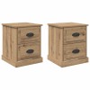 Éjjeliszekrény 2 db artisan tölgy 39 x 39 x 47.5 cm szerelt fa