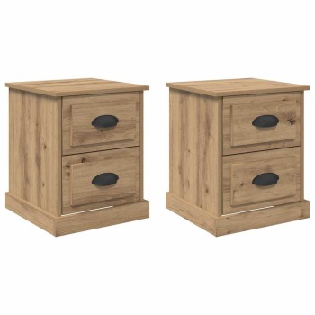Éjjeliszekrény 2 db artisan tölgy 39 x 39 x 47.5 cm szerelt fa