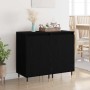 Széf 2 pcs fekete tölgy 40 x 35 x 70 cm műszaki fa és vas