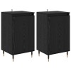 Széf 2 pcs fekete tölgy 40 x 35 x 70 cm műszaki fa és vas