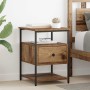 Éjjeliszekrény fiókkal 2 pcs öreg fa 40 x 42 x 56 cm faanyag