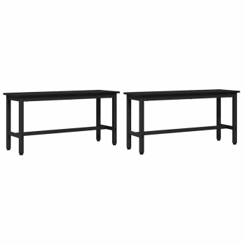 Étkező pad 2 pcs fekete tölgy 100 x 32,5 x 48,5 cm