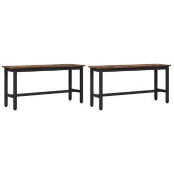 Étkező pad 2 pcs füstölt tölgy 100 x 32,5 x 48,5 cm